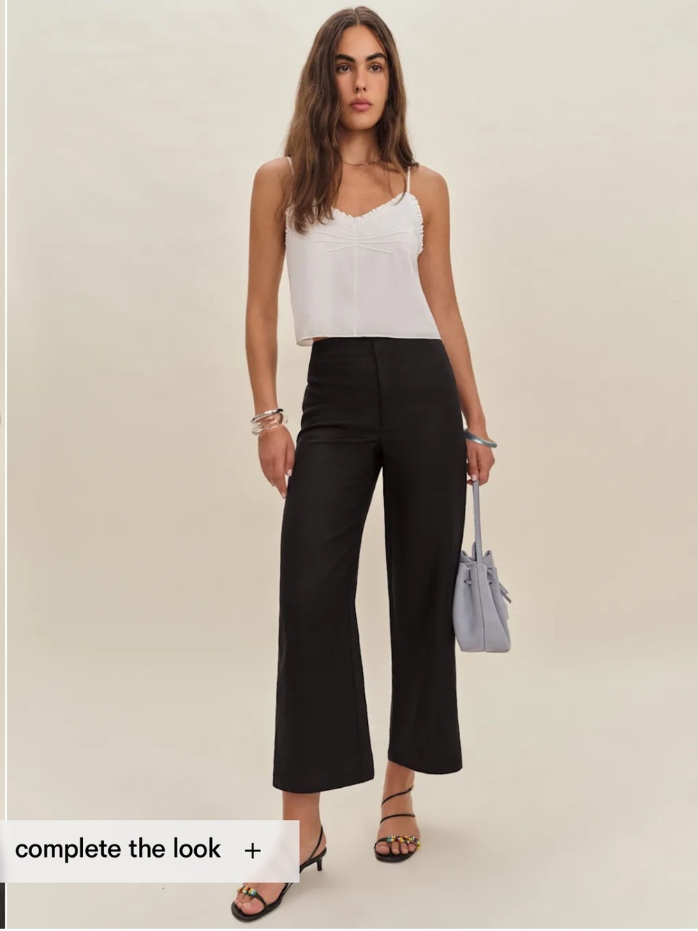 Reformation Black linen Wide Leg Pants
